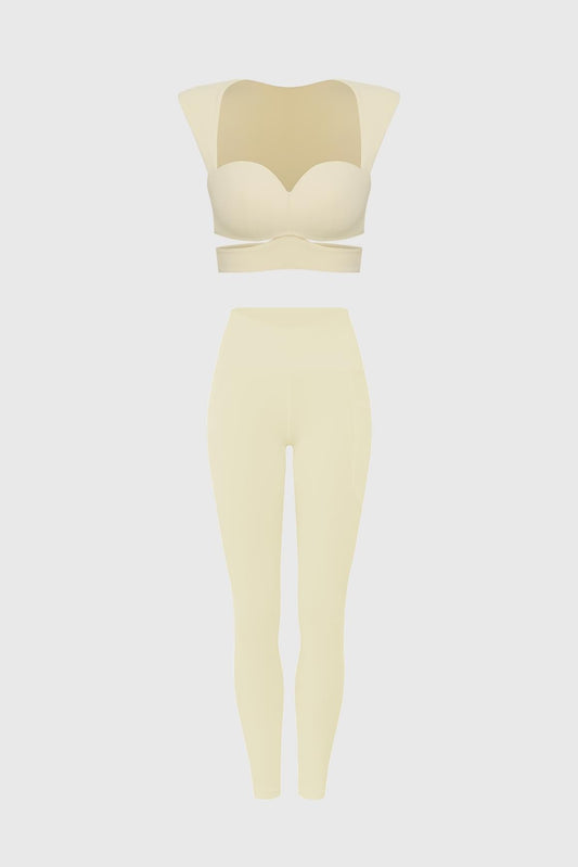 Elegant Corset Sports Bra & V-Waist Utility Legging
