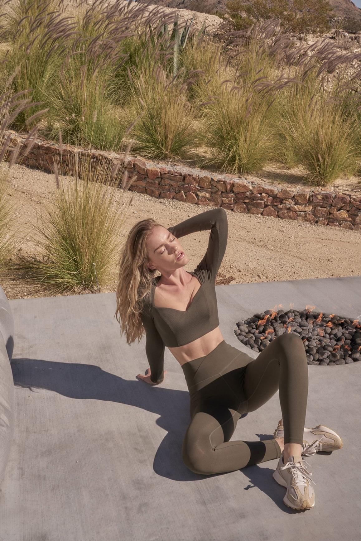 Elegant Long Sleeve Crop Top & V-waist Yoga Legging