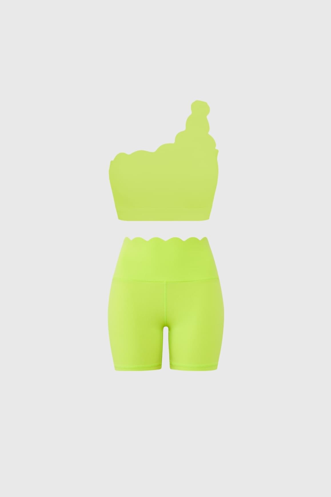 Dynamic One Shoulder Sports Bra & High-Waist Sculpting Biker Short