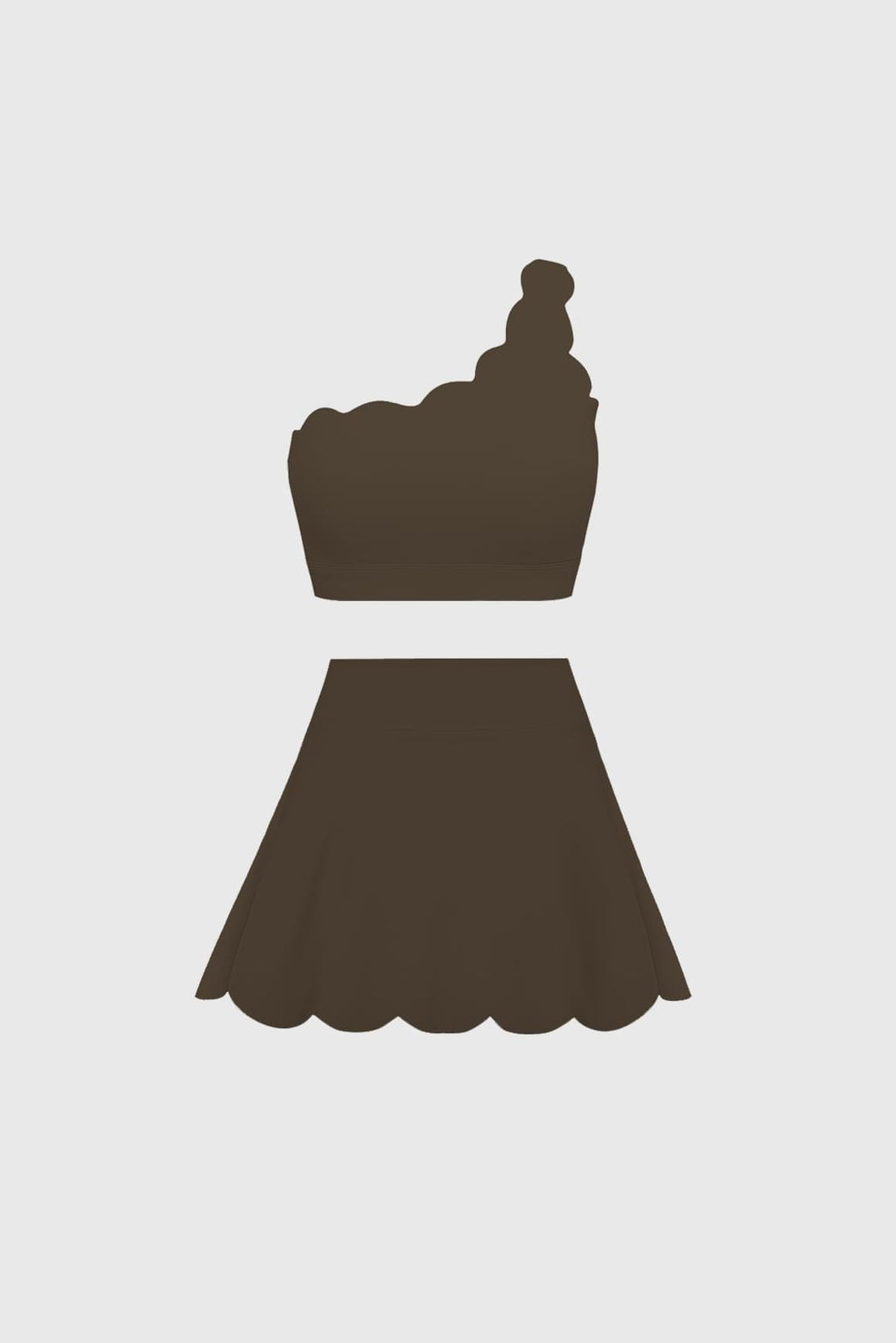 Dynamic One Shoulder Sports Bra & High-Waist A-line Tennis Skirt