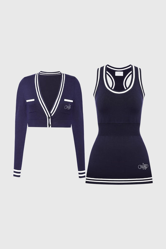 Mirto Knit Sleeveless Dress & Mirto Knit Cropped Cardigan