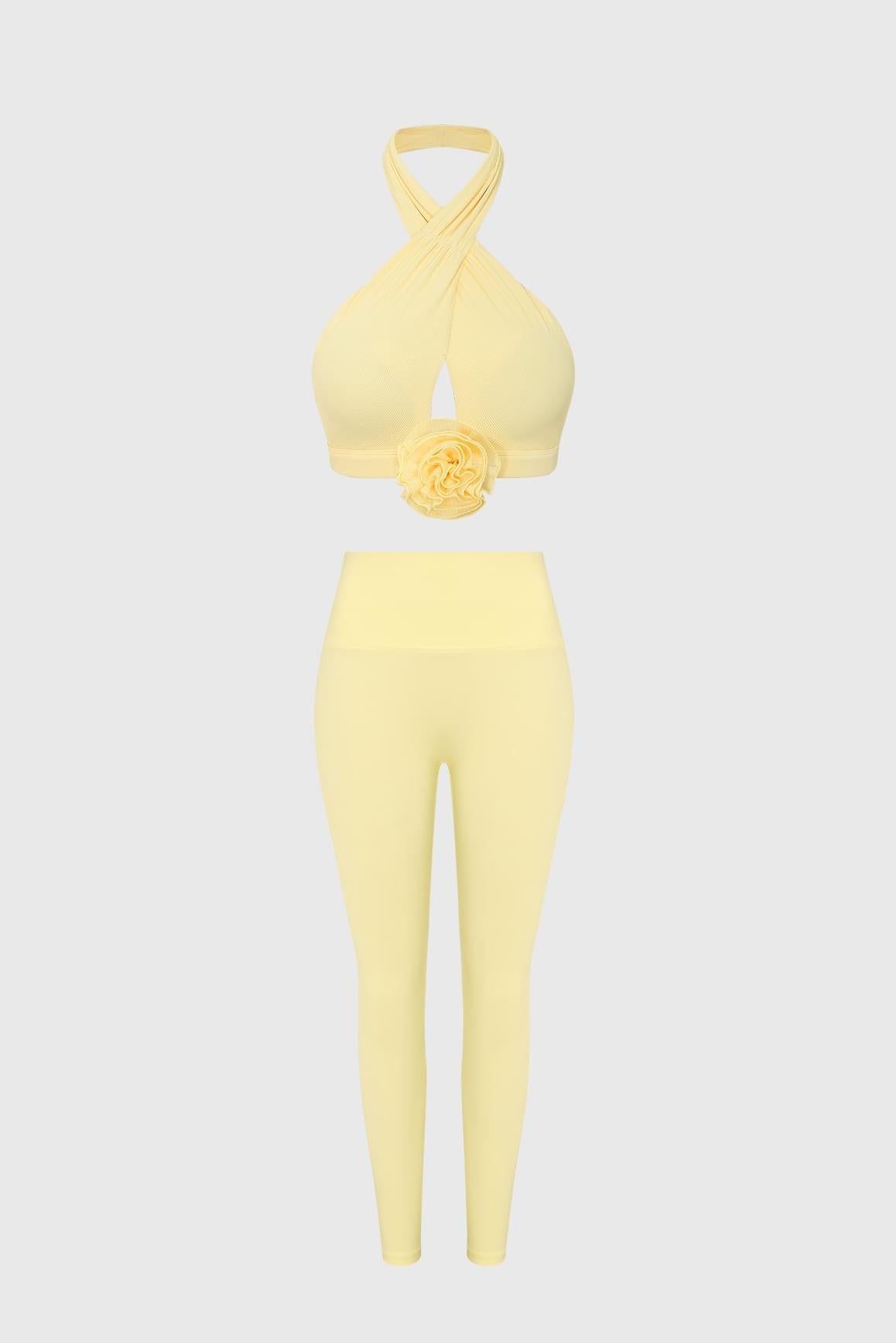 Riviera Floral Crisscross Bra & High-Waist Vigor Scrunch Legging
