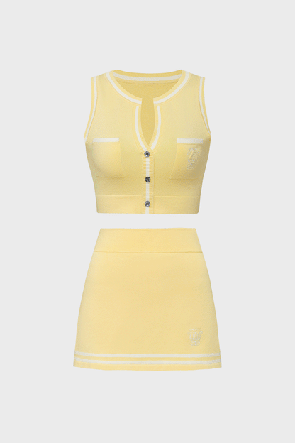 Mirto Knit Button Tank Top & Mirto Knit Tennis Skirt