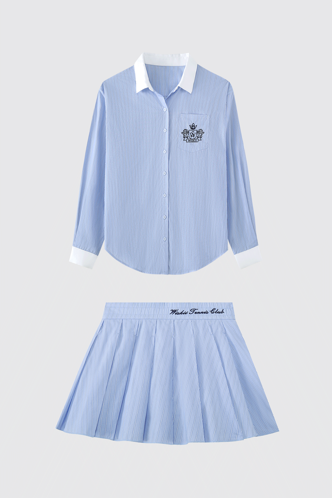 Riviera Relaxed Cotton Shirt & Riviera Pleated Skirt