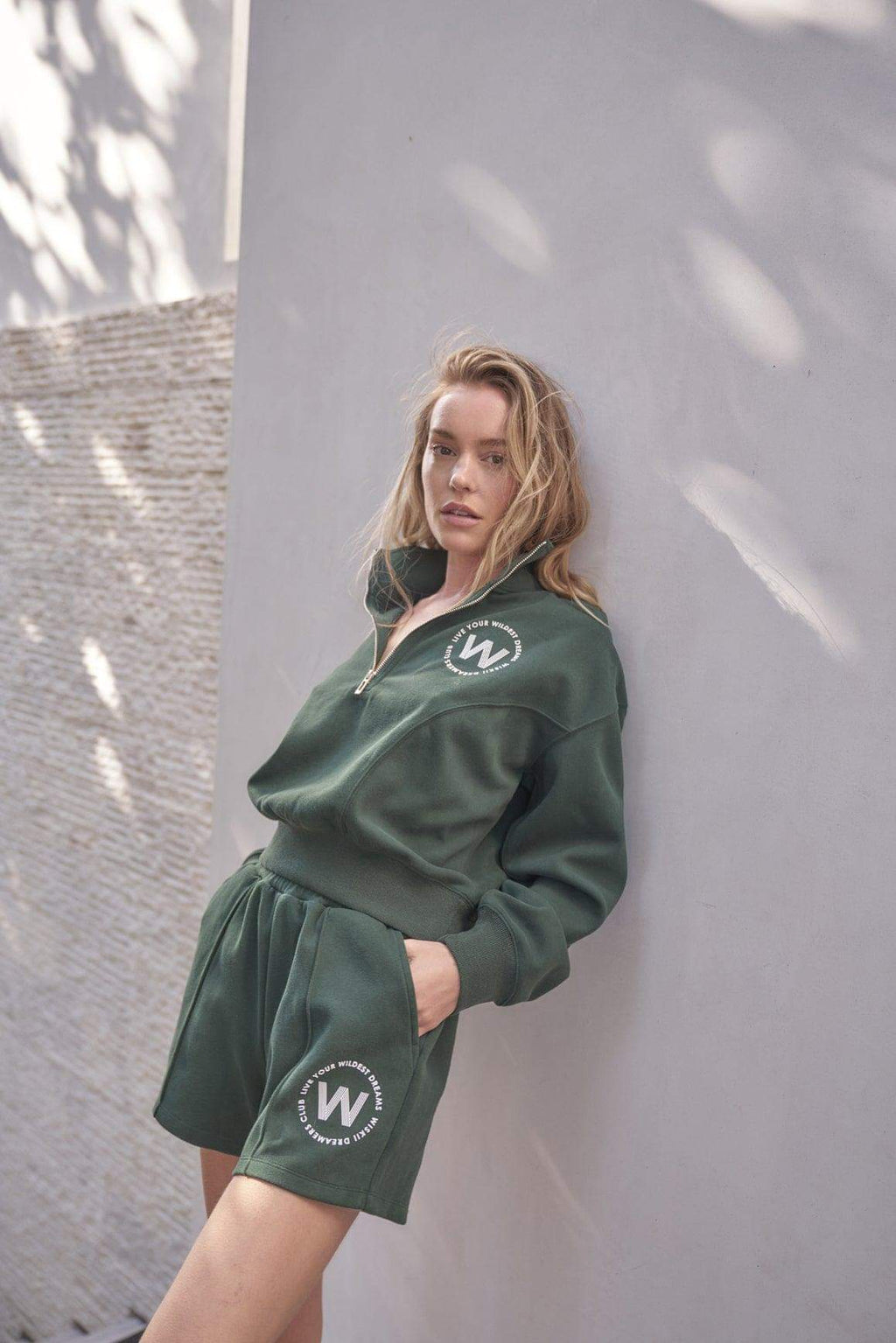 Leisure Half-zip Sweatshirt & High-waist Sweat Short