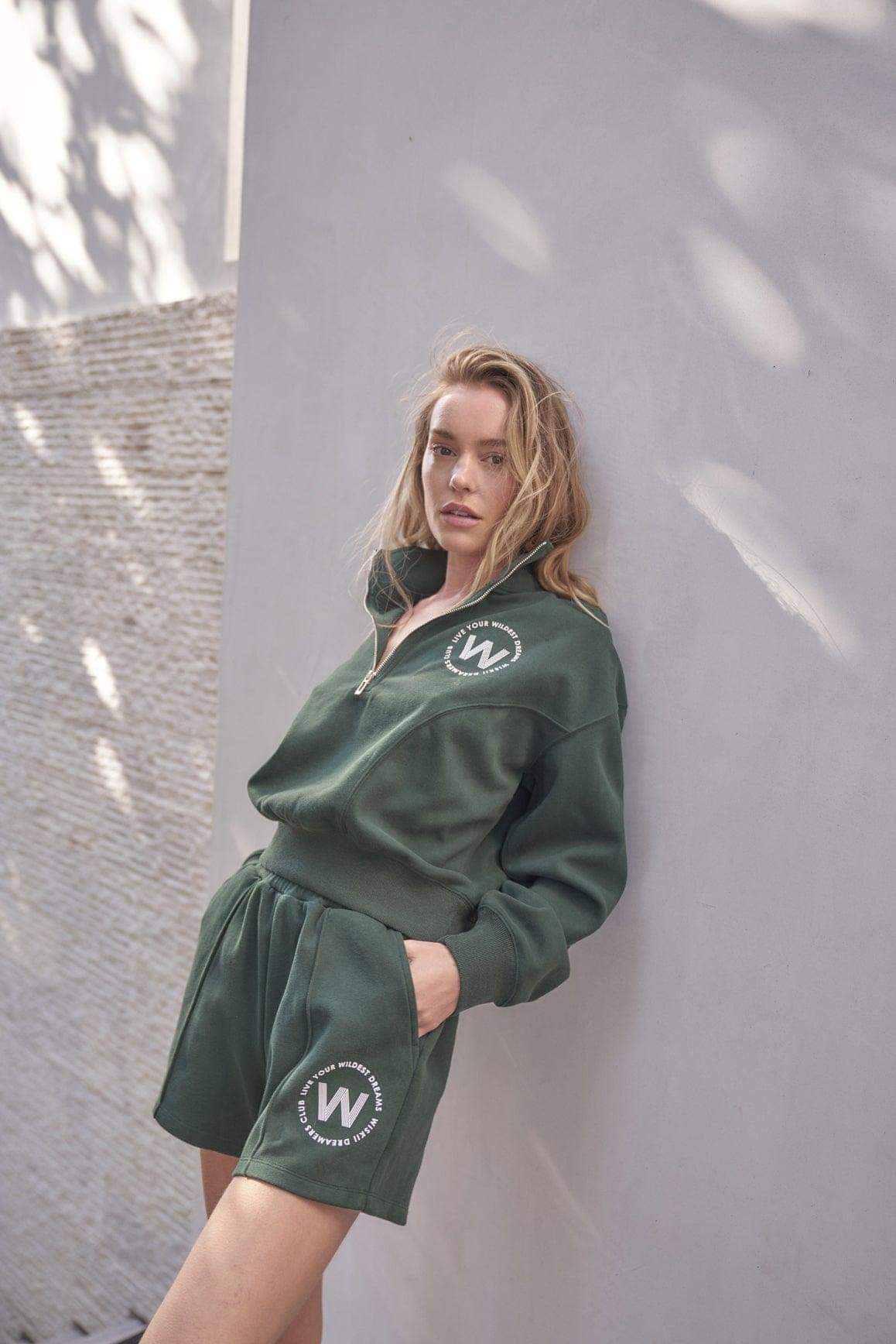 Leisure Half-zip Sweatshirt & High-waist Sweat Short