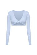Twist-Front Long Sleeve Crop Top