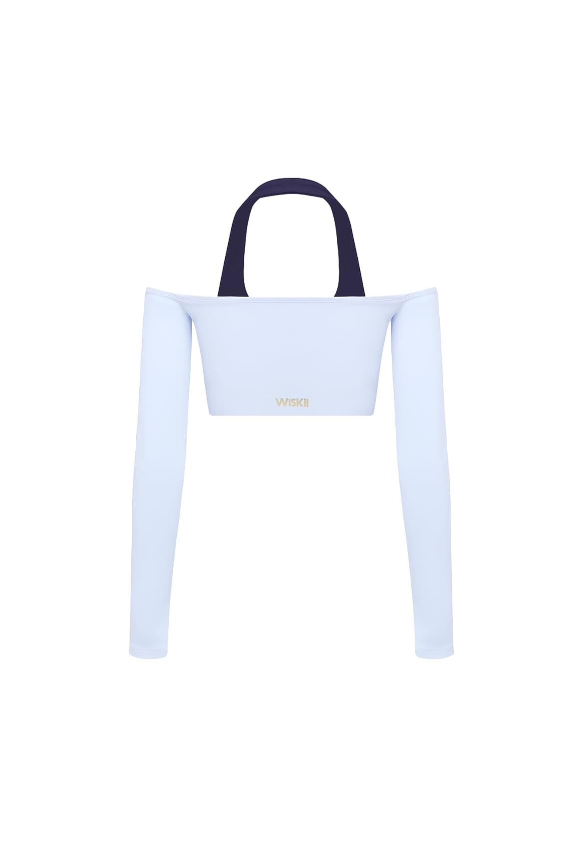 Off-Shoulder Colorblock Long Sleeve Crop Top