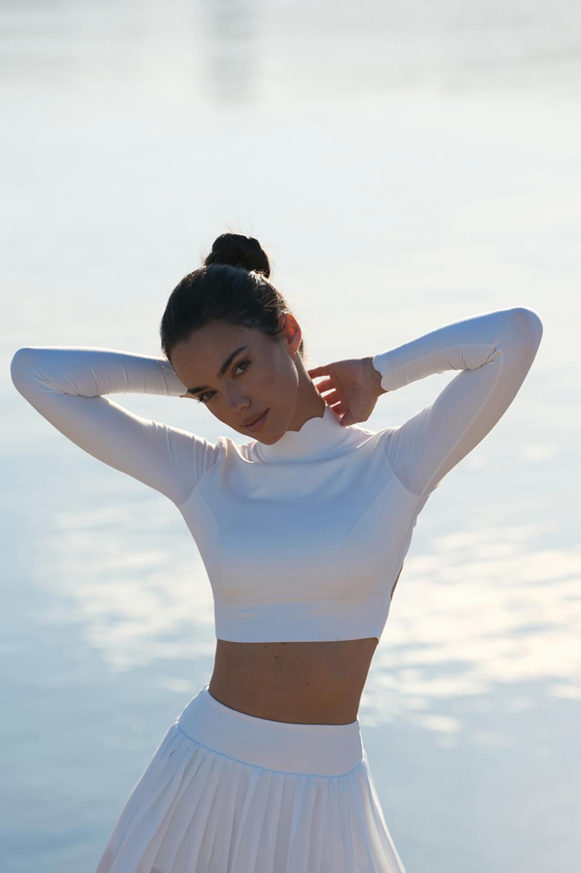 Open Back Long Sleeve Crop Top