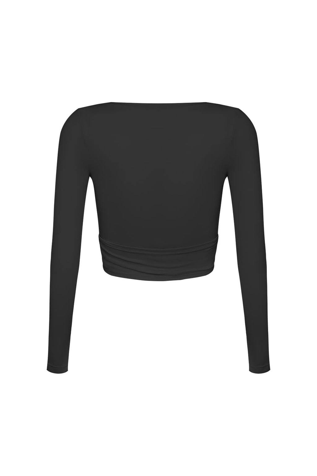 Tie-Front Long Sleeve Crop Top