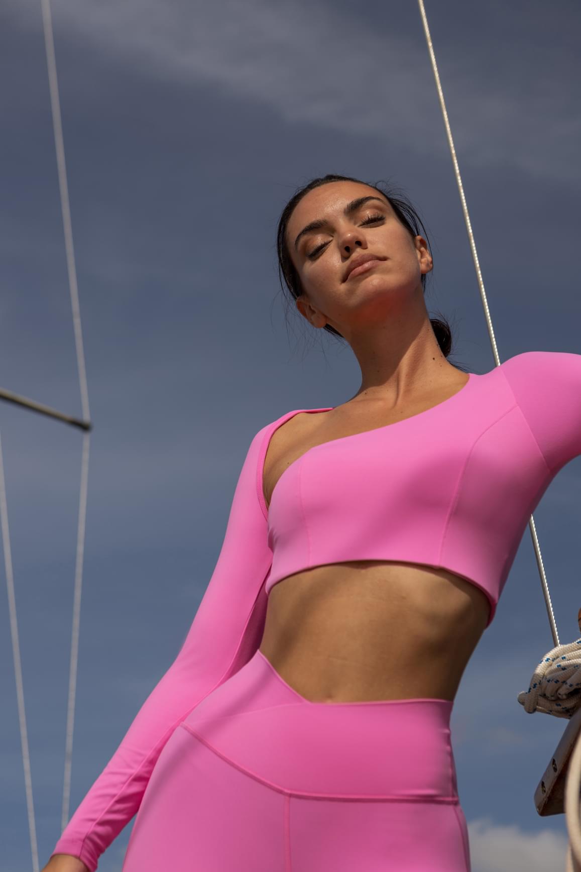 Unique Cut Long Sleeve Crop Top