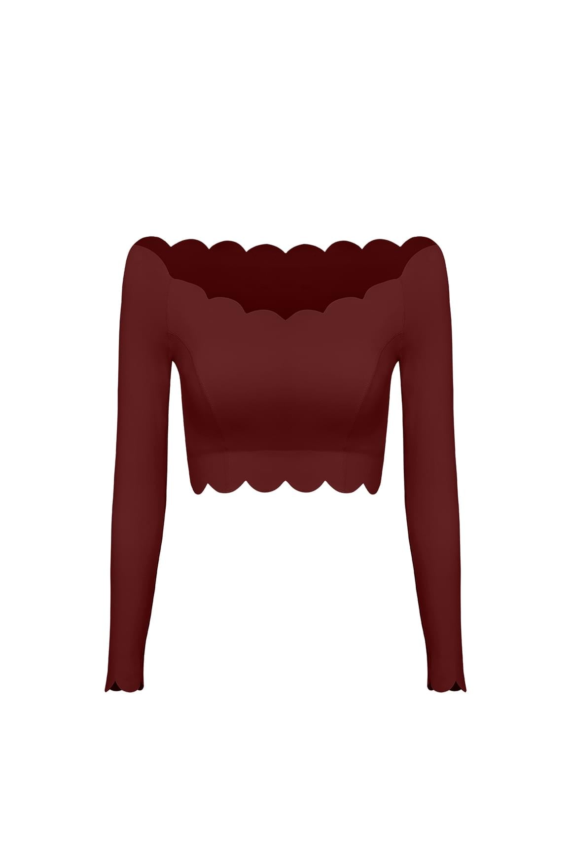 Off Shoulder Long Sleeve Crop Top