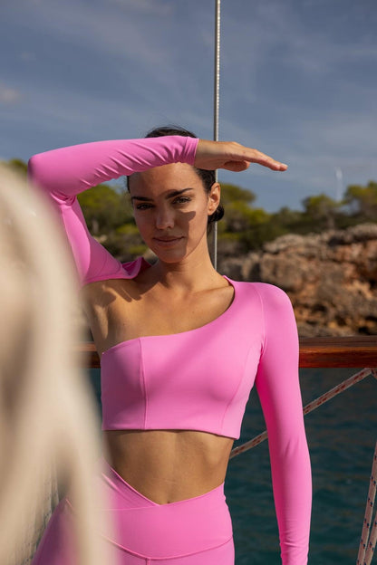 Unique Cut Long Sleeve Crop Top