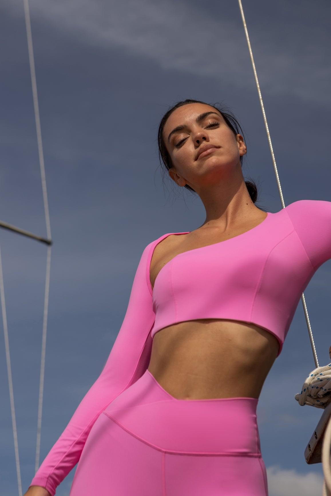 Unique Cut Long Sleeve Crop Top