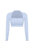 Scallop Cropped Long Sleeve Top
