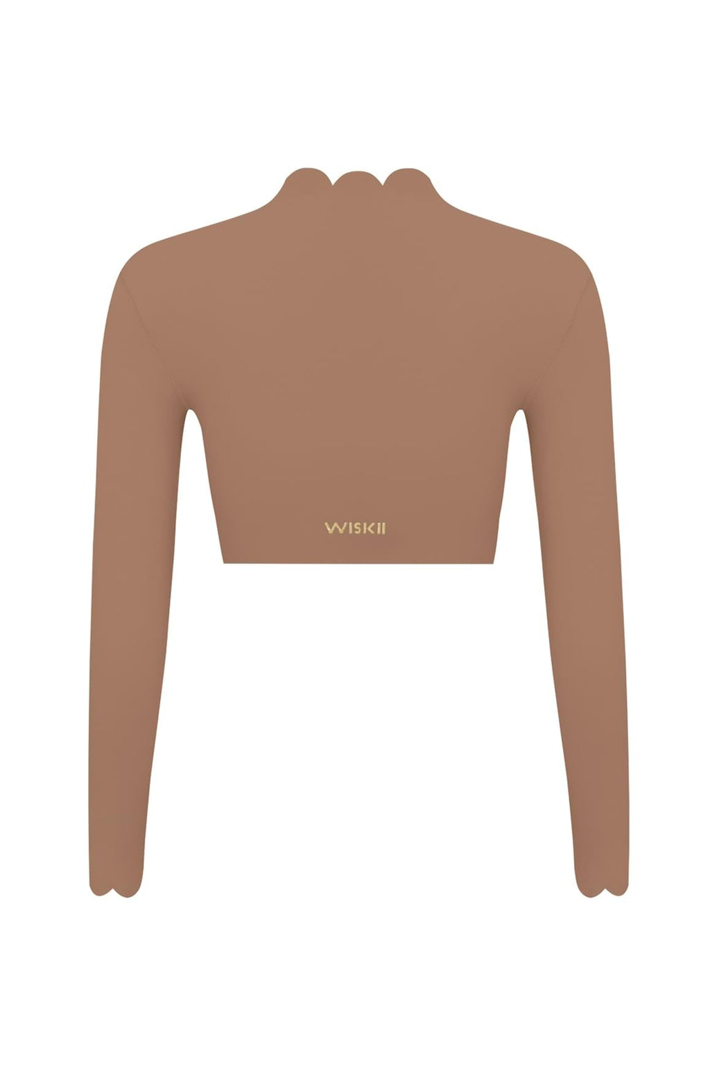 Scallop Cropped Long Sleeve Top