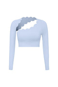 Asymmetrical Long Sleeve Crop Top