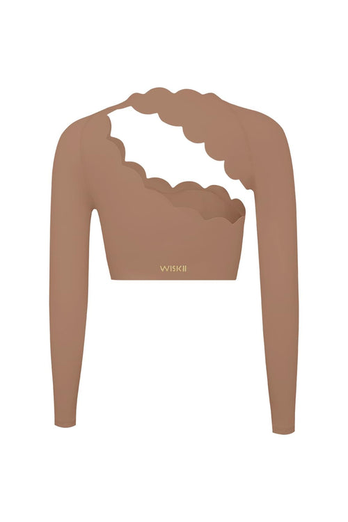 Asymmetrical Long Sleeve Crop Top