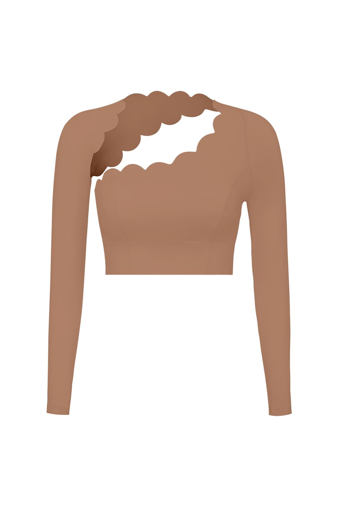 Asymmetrical Long Sleeve Crop Top