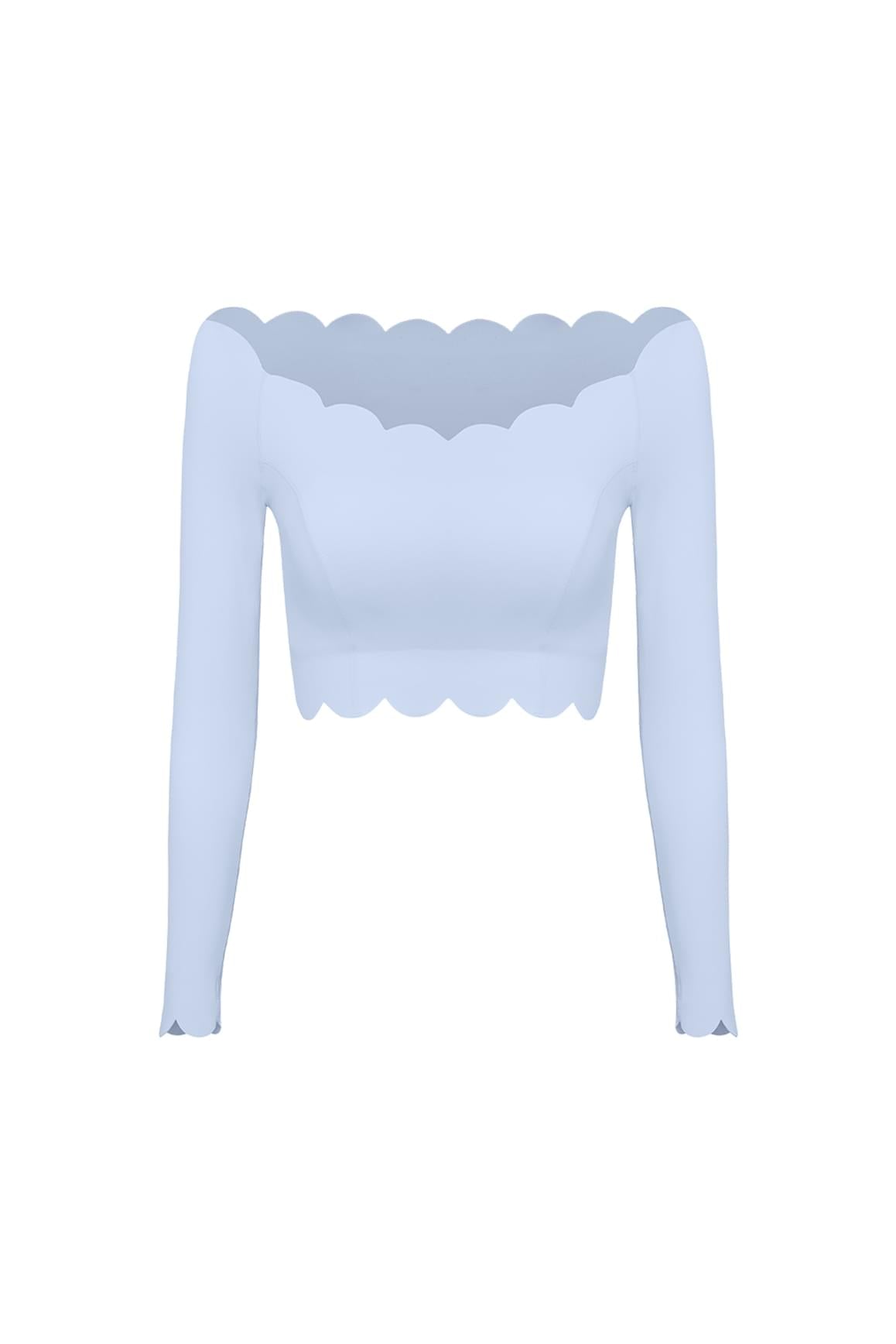 Off Shoulder Long Sleeve Crop Top