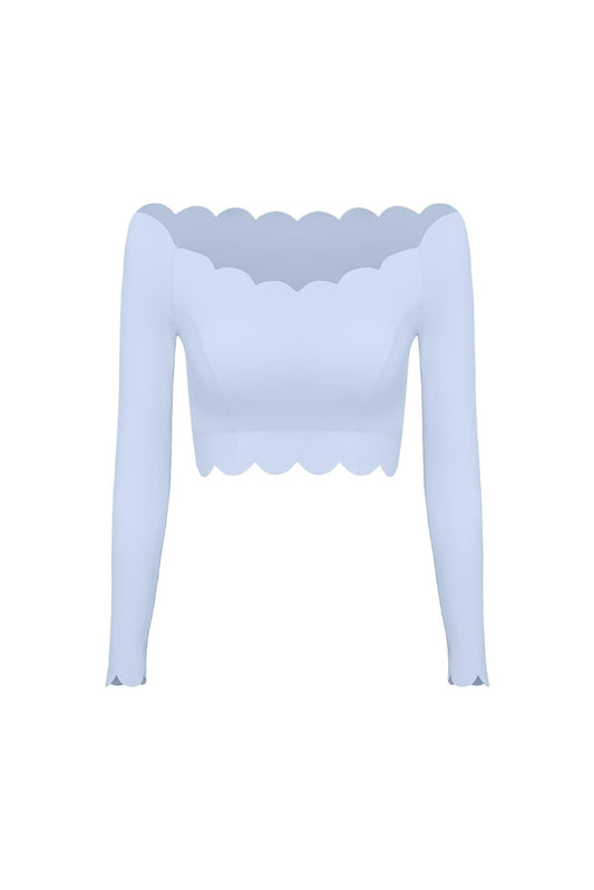Off Shoulder Long Sleeve Crop Top