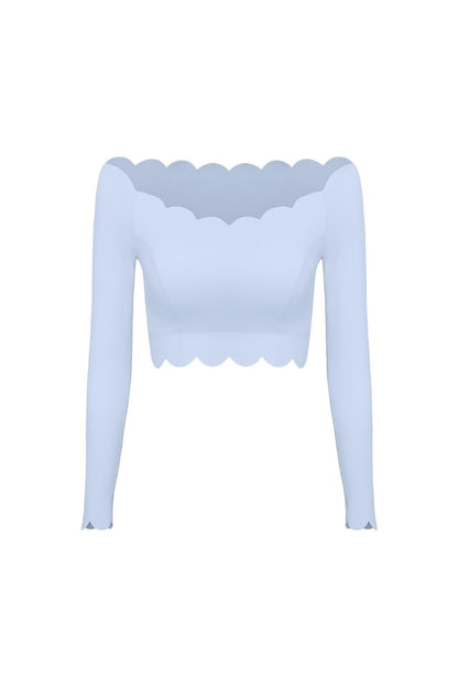Off Shoulder Long Sleeve Crop Top
