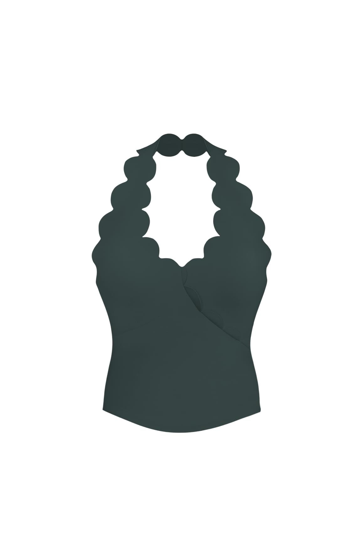 Riviera Scallop Halter Bra Tank