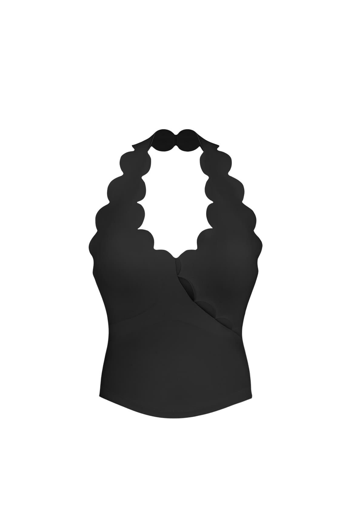 Riviera Scallop Halter Bra Tank