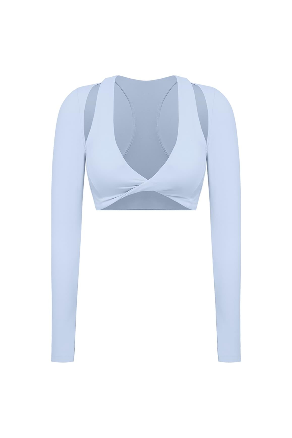 Twist-Front Shoulder Cut Crop Top