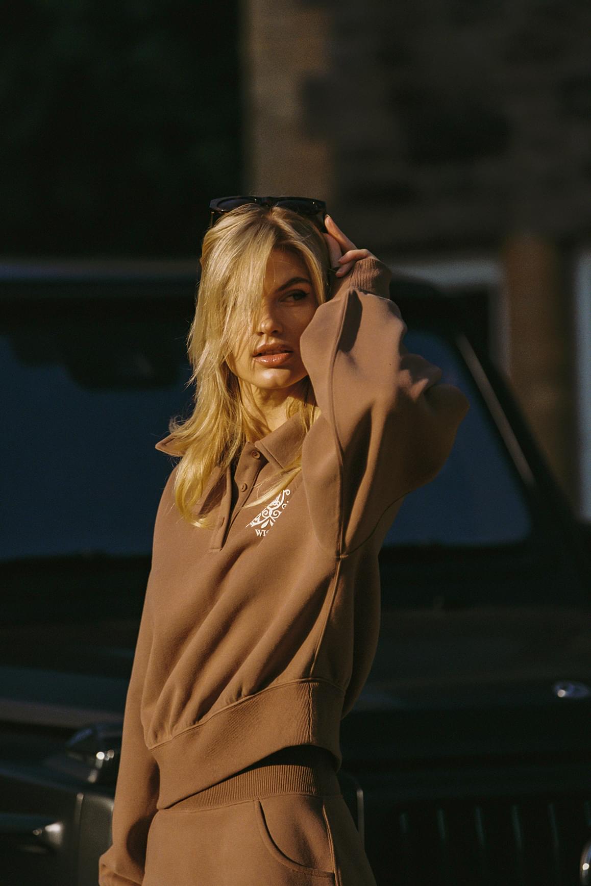 Polo Button Front Sweatshirt