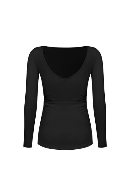 Long Sleeve V-Back Top