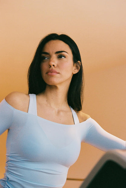 Long Sleeve Ruched Off-Shoulder Top