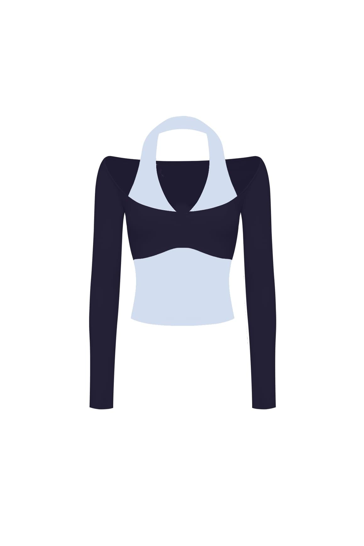 Colorblock One-Piece Long Sleeve Top