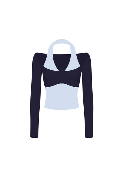 Colorblock One-Piece Long Sleeve Top