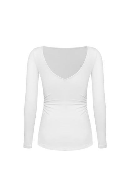 Long Sleeve V-Back Top