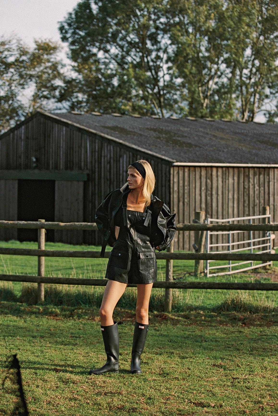 Faux Leather Overall Shorts
