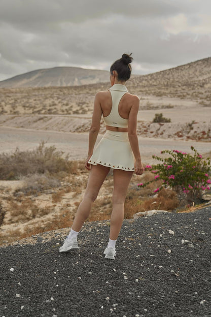 V-waist Laser Cut Tennis Skirt