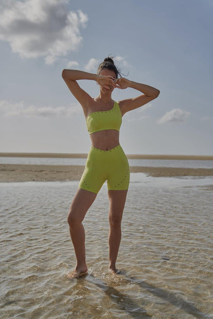One-shoulder Laser Cut Sports Bra