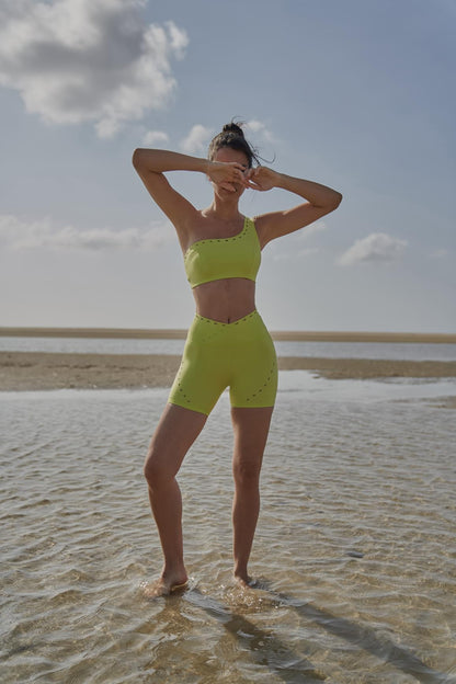 One-shoulder Laser Cut Sports Bra