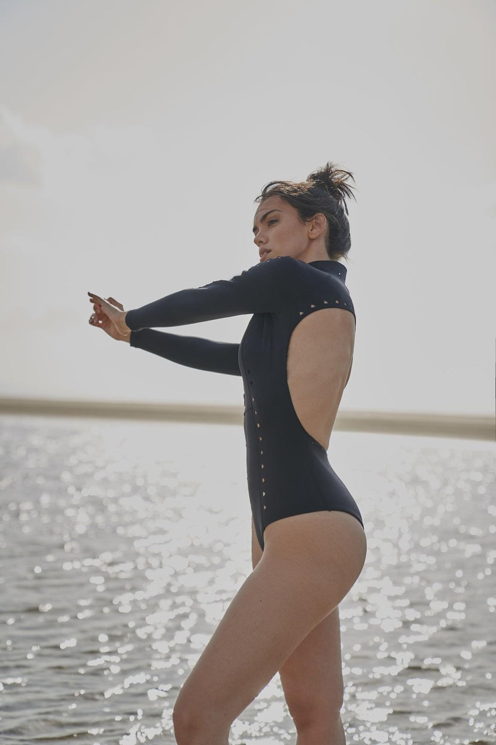 Long Sleeve Open Back Laser Cut Surfsuit