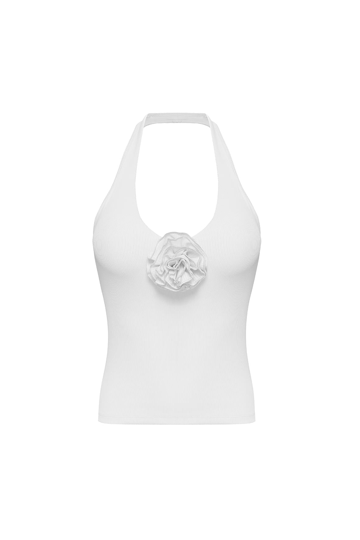 Halter-Neck Floral Tank Top
