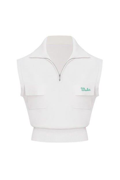 Cap-Sleeve Knit Polo