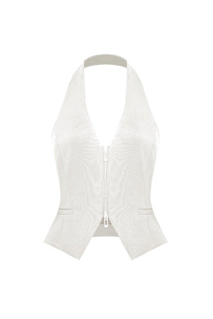 Mere Dual-Zip Halter Vest