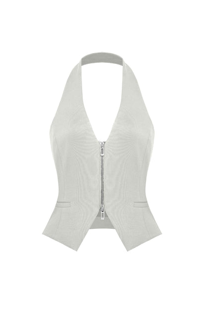 Mere Dual-Zip Halter Vest
